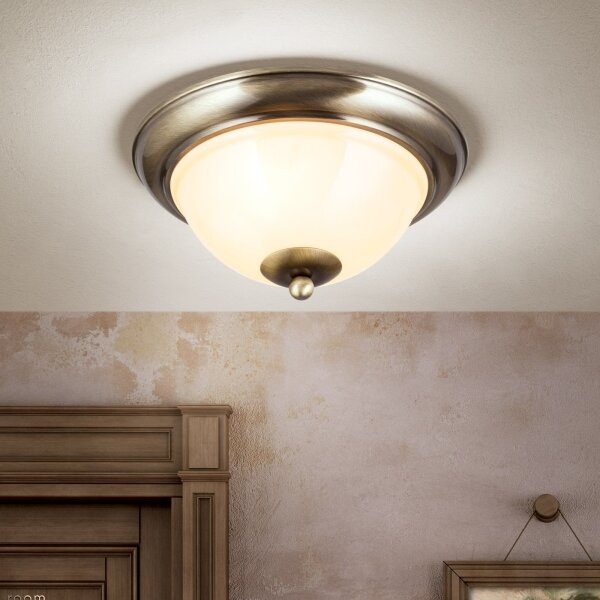 Orion DL 7-675/27-Stropní svítidlo AUSTRIAN OLD LAMP 2xE27/60W/230V bronz/béžová