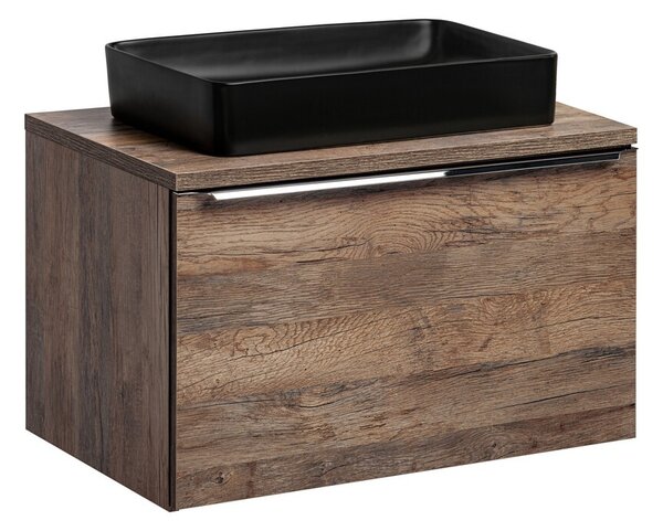 Comad Závěsná skříňka Santa Fe s deskou a umyvadlem 80 cm dub santa fe vintage