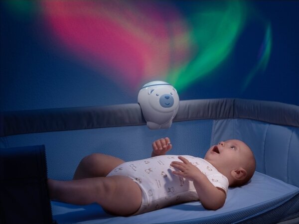 Chicco - Dětský projektor 2v1 POLAR BEAR 3xAA modrá