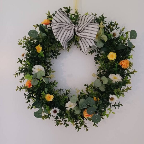 DECOLED Velikonoční věnec na dveře 39 cm, plast, venkovní