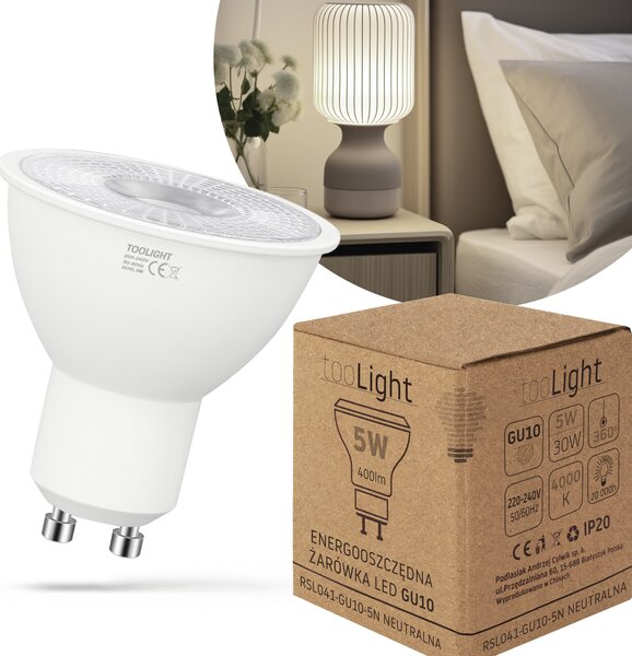 Toolight LED žárovka studená LED RSL041 GU10 5W Neutral