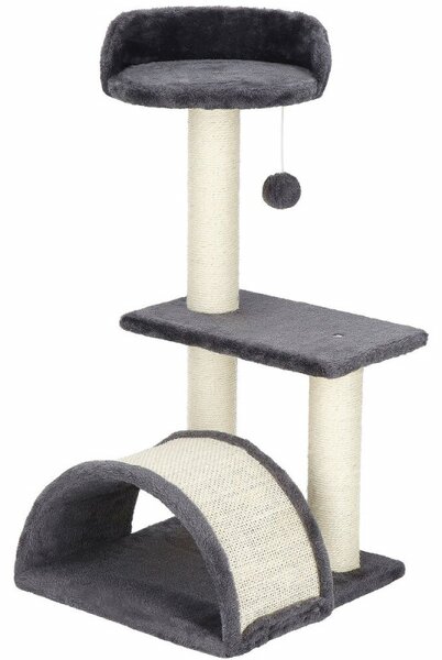 Škrabadlo pro kočky - Věž s tunelem 3 patra 67 cm SPRINGOS PA1035