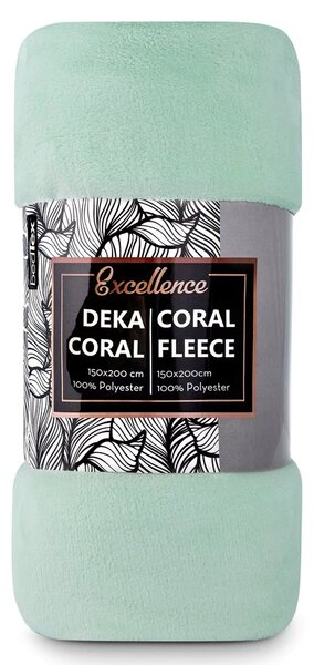 BedTex deka z mikroplyše CORAL FLEECE jednobarevná UNI PISTÁCIOVÁ,, 150x200cm