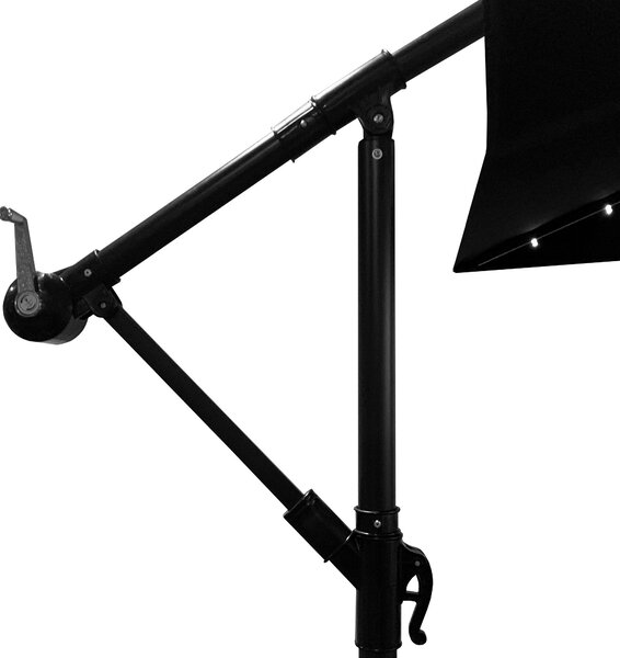 Aga Zahradní slunečník 300 cm Černý s LED osvětlením