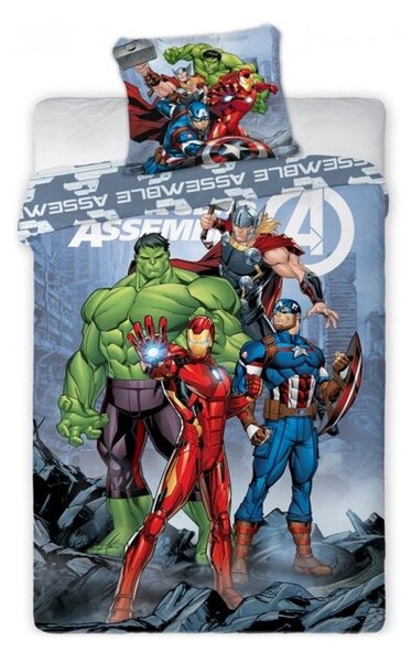 Bavlněné ložní povlečení Avengers - Sjednocení / Assemble - 100% bavlna - 70 x 90 cm + 140 x 200 cm