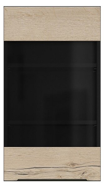 BRW Kuchyně Family Line Sole L6 G-40/72-LV, černá/dub halifax natura