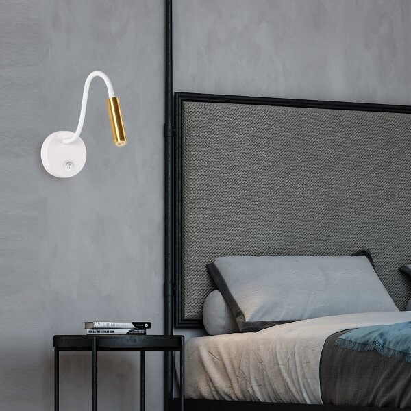Brilagi - LED Flexibilní nástěnná lampa MAYA LED/3W/230V 4000K bílá/zlatá