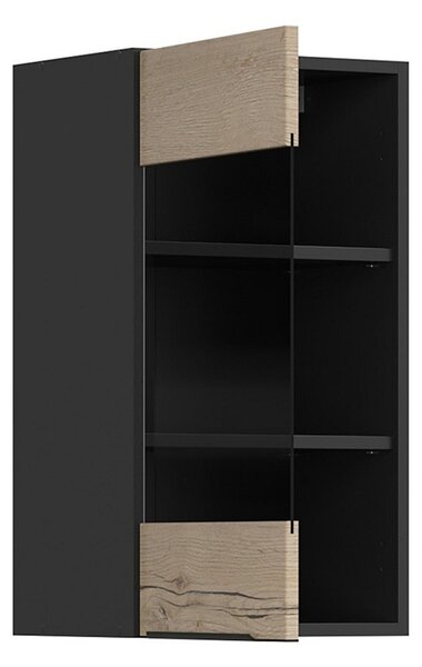 BRW Kuchyně Family Line Sole L6 G-40/72-LV, černá/dub halifax natura