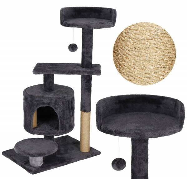 Škrabadlo pro kočky - Domeček s míčkem 5 pater 87 cm SPRINGOS PA1036