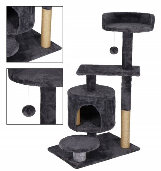 Škrabadlo pro kočky - Domeček s míčkem 5 pater 87 cm SPRINGOS PA1036