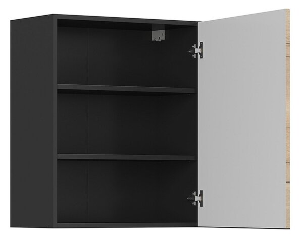 BRW Kuchyně Family Line Sole L6 G-60/72-P, černá/dub halifax natura