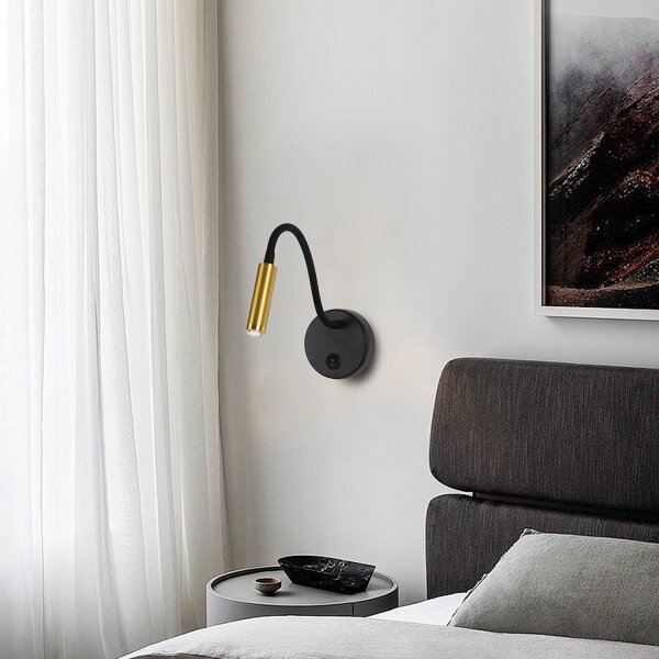Brilagi -LED Stmívatelná flexibilní nástěnná lampa MAYA 1xG9/4W/230V černá/zlatá