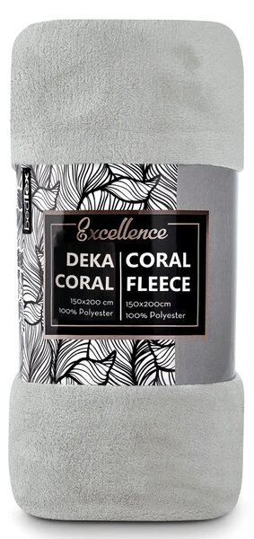 BedTex deka z mikroplyše CORAL FLEECE jednobarevná UNI ŠEDÁ, 150x200cm