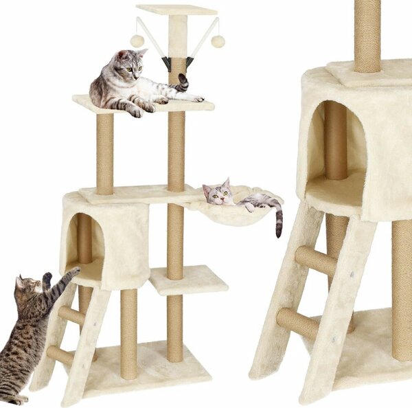 Škrabadlo pro kočky - Domeček se schody 6 pater 136 cm SPRINGOS PA1041