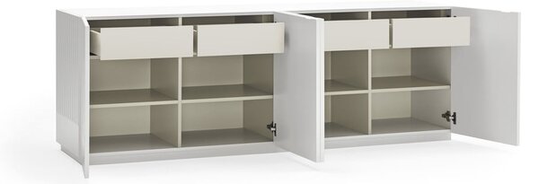 Bílá komoda Teulat Doric, šířka 200 cm