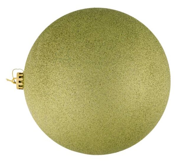 DECOLED Velká vánoční ozdoba 20 cm plastová koule jablkově zelená glitter