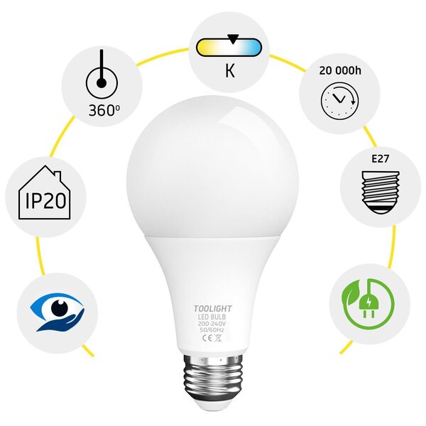 Toolight LED žárovka studená LED RSL020 E27 5W Neutral