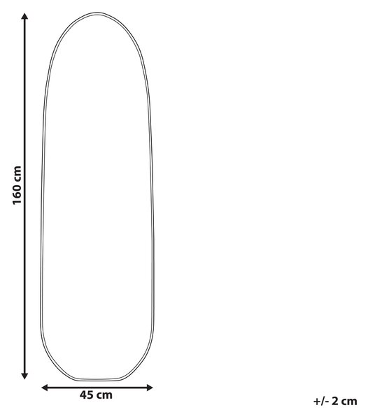 Zrcadlo DARNETS 45 cm 160 cm Kov Černá