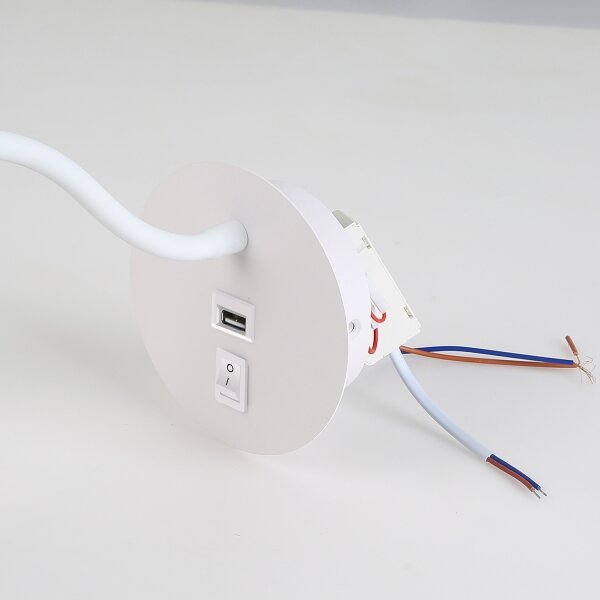 Brilagi - LED Flexibilní nástěnná lampa s USB portem MAYA LED/3W/230V bílá