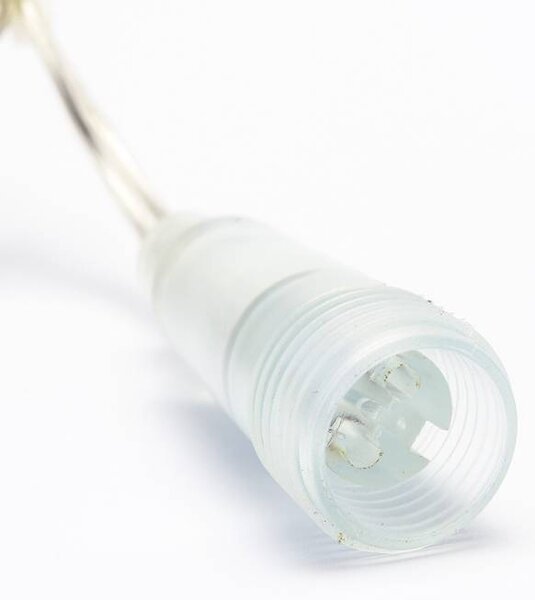 DECOLED Easy Fix LED světelný závěs interiér, 100 × 150 cm, teple bílá, 150 diod, 10 pramenů, čirý kabel, IP20, prodlužovací