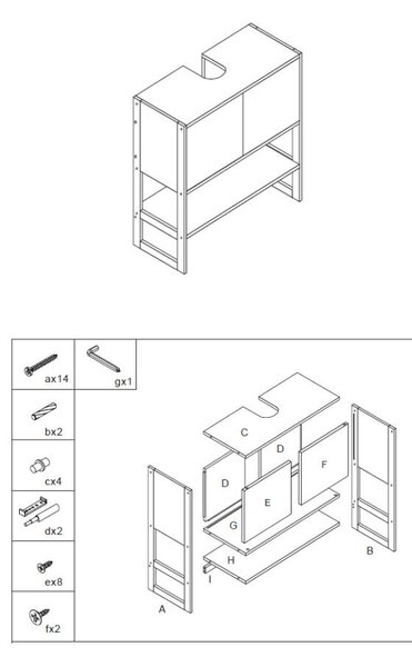 Skříňka pod umyvadlo Lab'n Modul, bambus