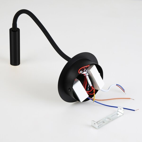 Brilagi - LED Flexibilní nástěnná lampa s USB portem MAYA LED/3W/230V černá