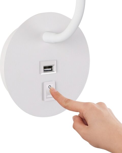 Brilagi - LED Flexibilní nástěnná lampa s USB portem MAYA LED/3W/230V bílá