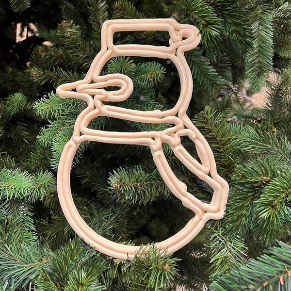 DECOLED ECOprint vánoční ozdoba sněhulák 30 cm, bílá, 3D tisk, plast, venkovní