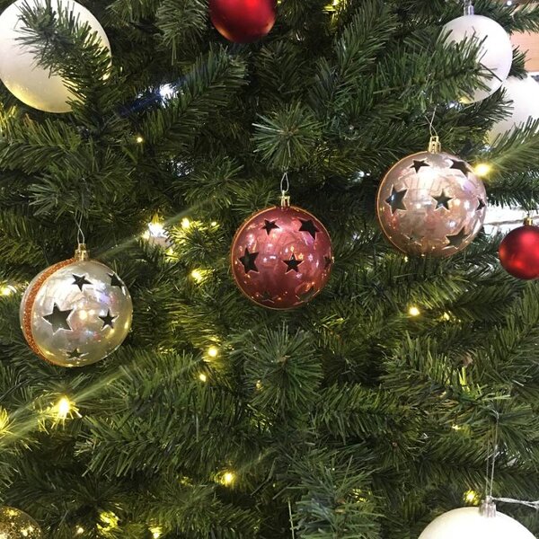 DECOLED Sada vánočních ozdob rolničky 8 cm, plastové, nezvonící, lesk, balení 3 ks