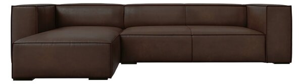 Tmavě hnědá kožená rohová pohovka (levý roh) Madame – Windsor & Co Sofas