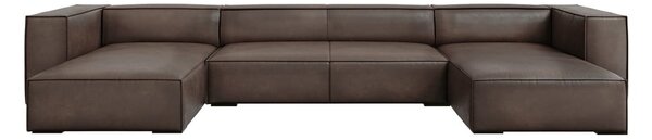 Hnědá kožená rohová pohovka (do "U") Madame – Windsor & Co Sofas