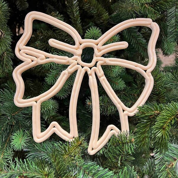 DECOLED ECOprint vánoční ozdoba mašle 30 cm bílá, 3D tisk, plast, venkovní