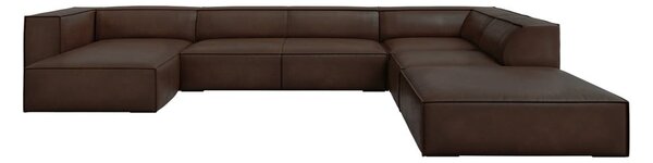 Tmavě hnědá kožená rohová pohovka (pravý roh) Madame – Windsor & Co Sofas