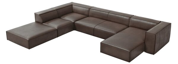 Hnědá kožená rohová pohovka (levý roh) Madame – Windsor & Co Sofas