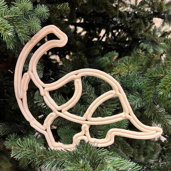 DECOLED ECOprint vánoční ozdoba dinosaurus 30 cm bílá, 3D tisk, plast, venkovní
