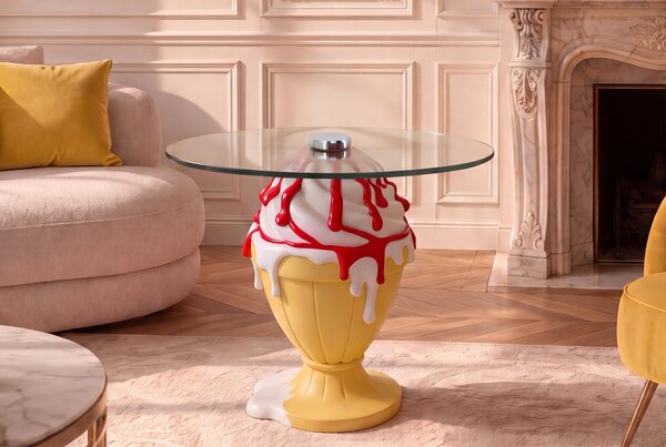 Odkládací stolek ICE CREAM 65 CM červený/bílý Nábytek | Doplňkový nábytek | Odkládací stolky