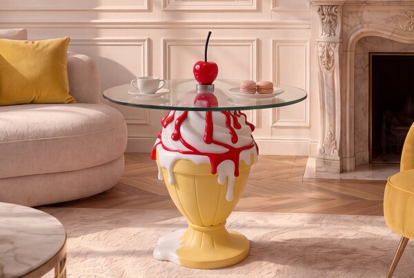 Odkládací stolek ICE CREAM 65 CM červený/bílý Nábytek | Doplňkový nábytek | Odkládací stolky