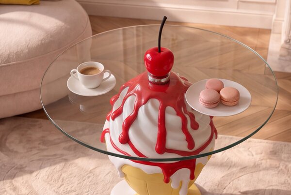 Odkládací stolek ICE CREAM 65 CM červený/bílý Nábytek | Doplňkový nábytek | Odkládací stolky