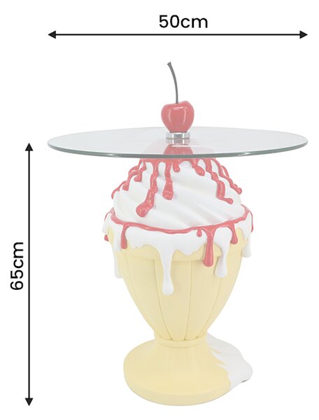 Odkládací stolek ICE CREAM 65 CM červený/bílý Nábytek | Doplňkový nábytek | Odkládací stolky