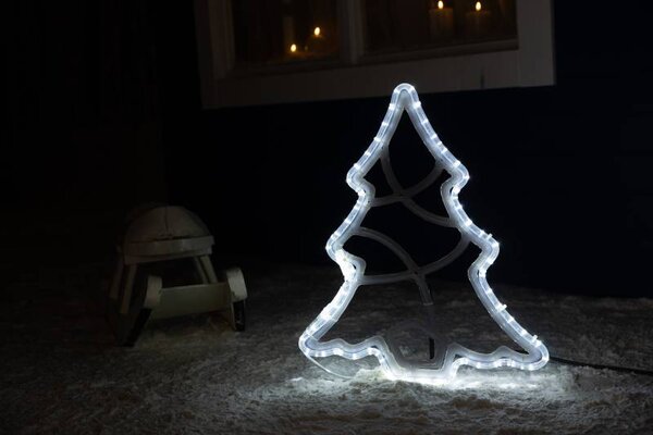 DECOLED Easy Fix 2D LED světelný stromeček, 49 × 58 × 2 cm, teple bílá, 3D tisk, DZX0091S1
