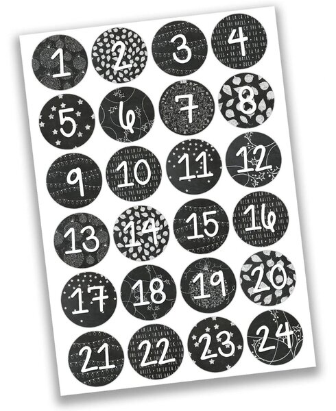 Papierdrachen Adventní samolepky Black & White PPD113