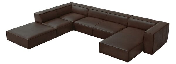 Tmavě hnědá kožená rohová pohovka (levý roh) Madame – Windsor & Co Sofas