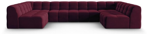 Vínová sametová rohová pohovka (do "U") Kendal – Micadoni Home