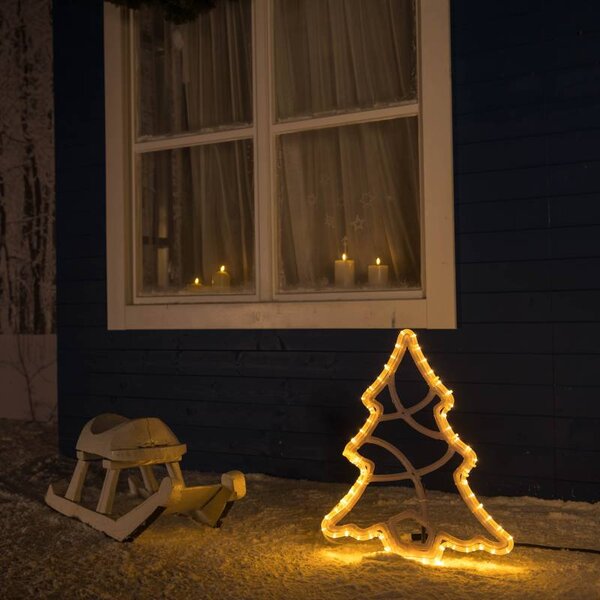 DECOLED Easy Fix 2D LED světelný stromeček, 49 × 58 × 2 cm, teple bílá, 3D tisk, DZX0091WS1
