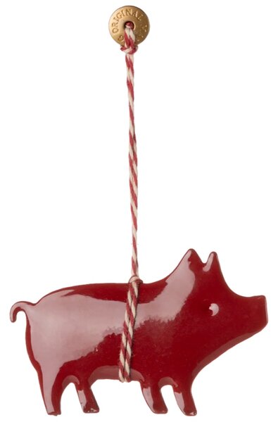 Plechová ozdoba Maileg Pig - Red MIL662