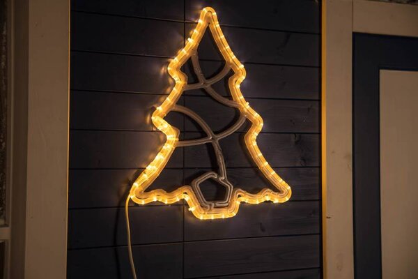 DECOLED Easy Fix 2D LED světelný stromeček, 49 × 58 × 2 cm, teple bílá, 3D tisk, DZX0091WS1