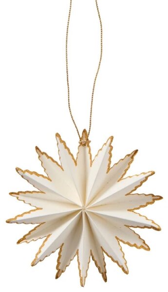 Ib Laursen Papírová ozdoba Golden Snowflake - White IBL413