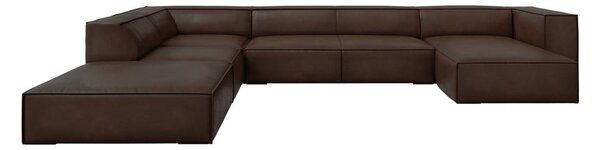 Tmavě hnědá kožená rohová pohovka (levý roh) Madame – Windsor & Co Sofas