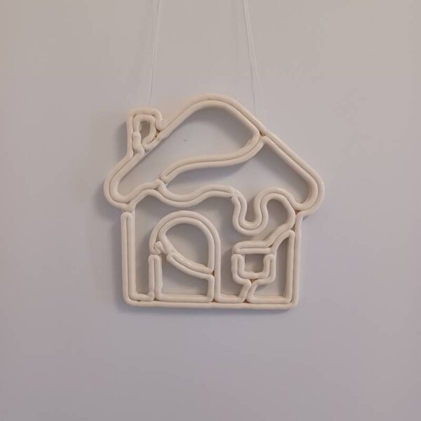 DECOLED ECOprint ozdoba domeček 30 cm bílá, 3D tisk, plast, venkovní