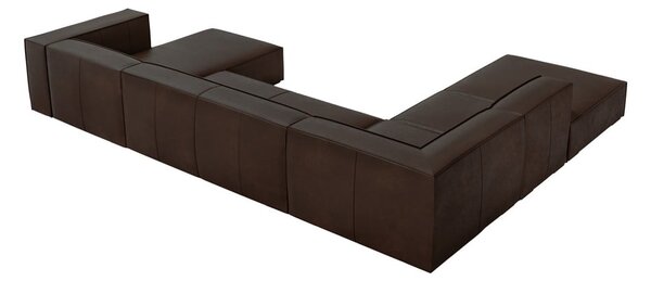 Tmavě hnědá kožená rohová pohovka (levý roh) Madame – Windsor & Co Sofas